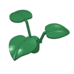 6255 - Plant Stem with Stud and 3 Large Leaves
